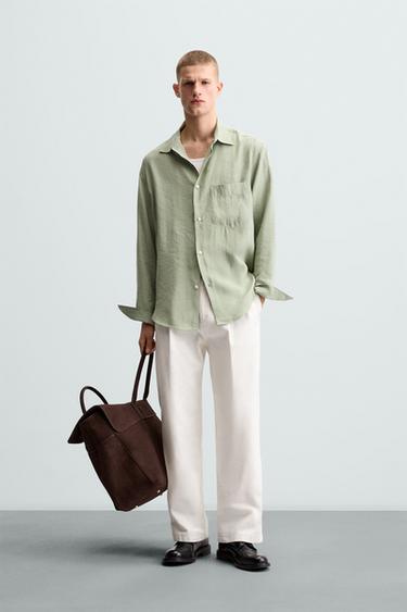 Zara FLUID POCKET SHIRT - Sea green - Image 0
