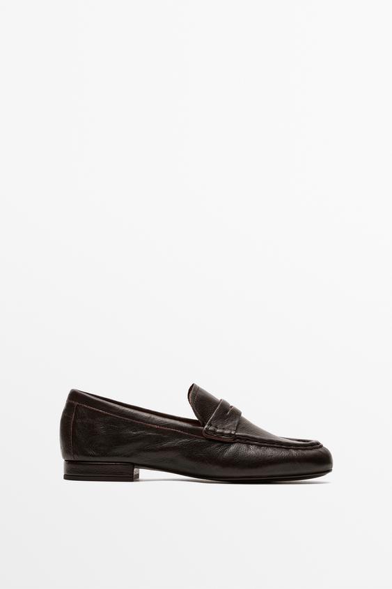 Mocasín piel soft antifaz - Marrón de Zara - Imagen 0