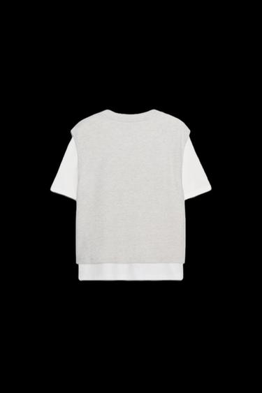 Zara COMBINATION JEWEL TOP - Beige