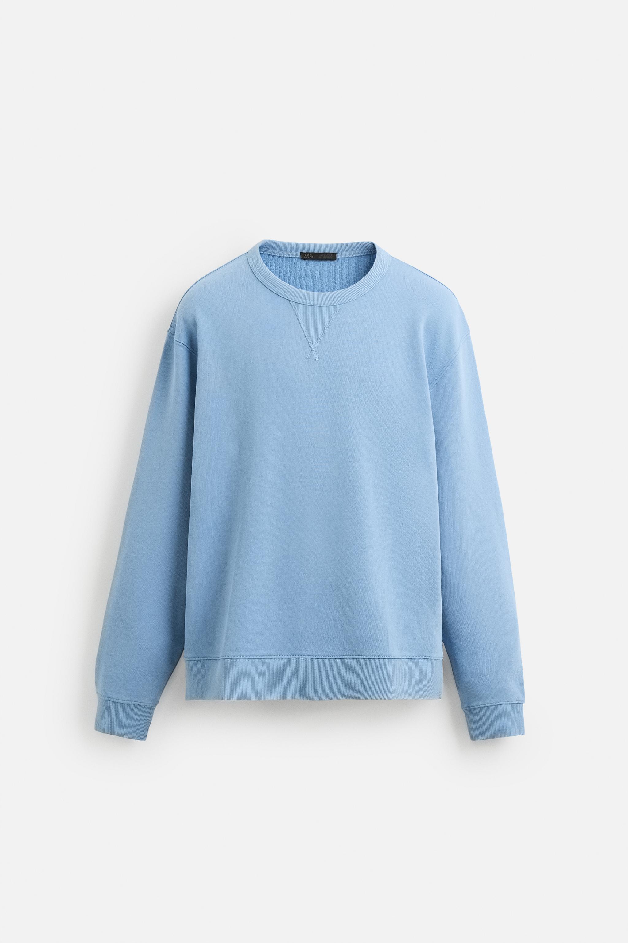 WASHED CREW NECK SWEATSHIRT - Faded blue | ZARA United States