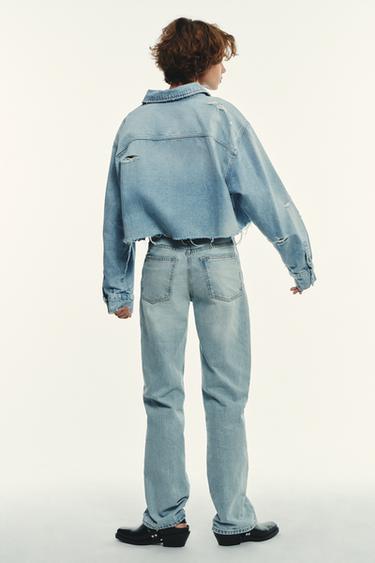 MID-RISE WIDE-LEG TRF JEANS - Light blue by Zara - Image 4