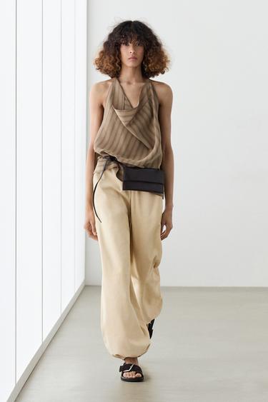 Zara Striped top with cowl neckline - 211 - Image 0