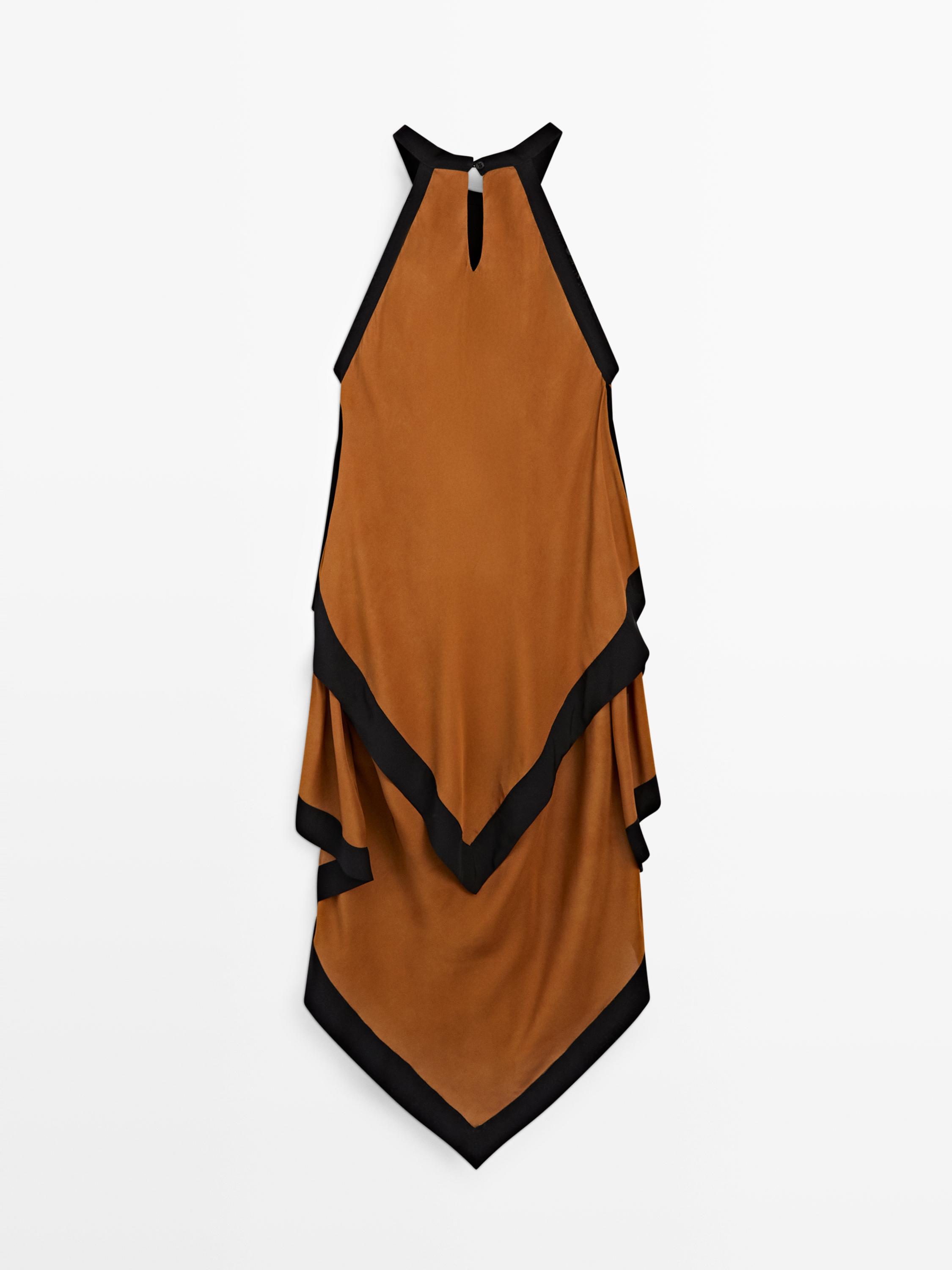 Midi dress with contrast layers