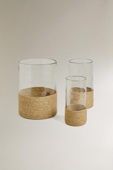 GLASS AND JUTE LANTERN — Transparent 2