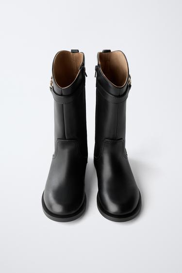 TALL BOOT WITH BUCKLE - Black by Zara - Image 3