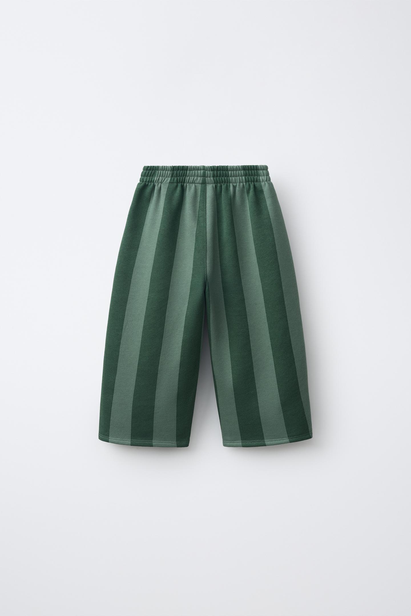 Детские брюки Zara Striped Balloon, цвет: Зелёный — фото 2
