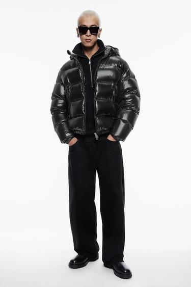 80% DOWN - 20% FEATHER WATER-REPELLENT JACKET - Black by Zara