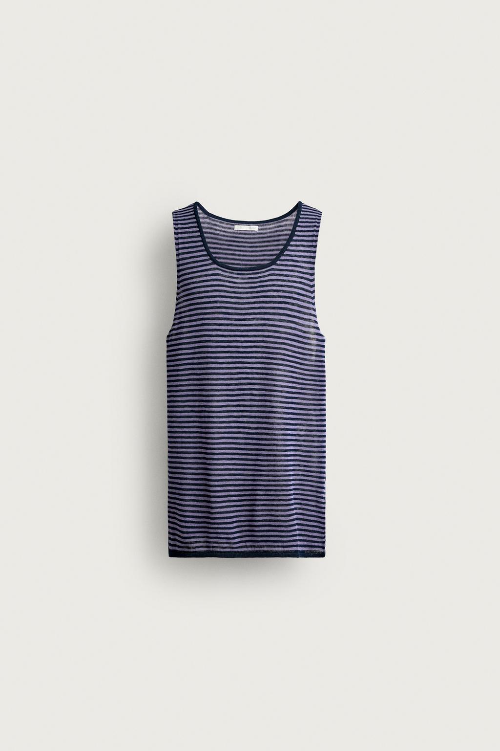 STRIPED JACQUARD KNIT TANK TOP