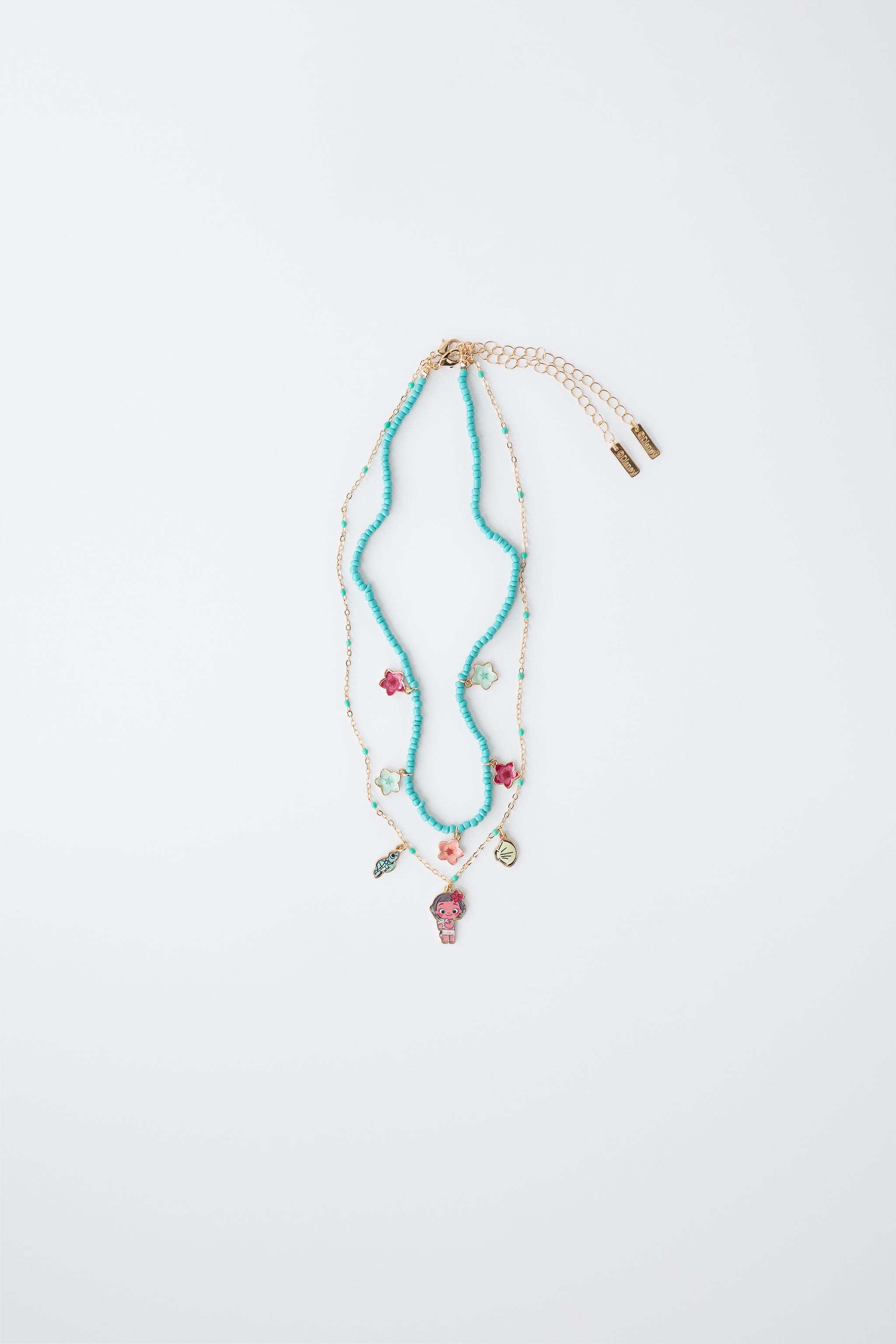 MOANA © DISNEY BEADED NECKLACE SET — Turquoise