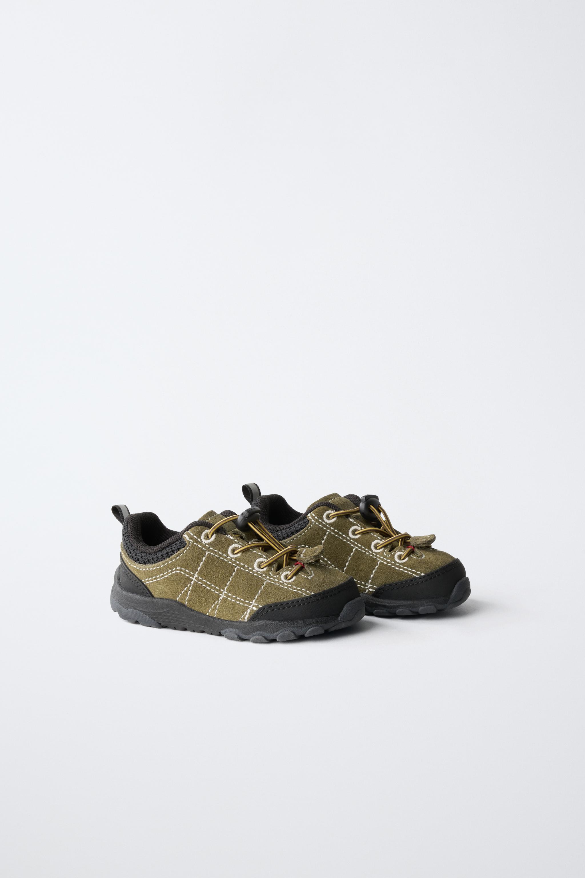BAREFOOT LEATHER TRAINERS — Khaki Green