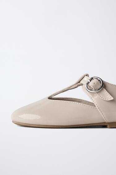 PATENT T-BAR SHOES - Ecru White by Zara - Image 5
