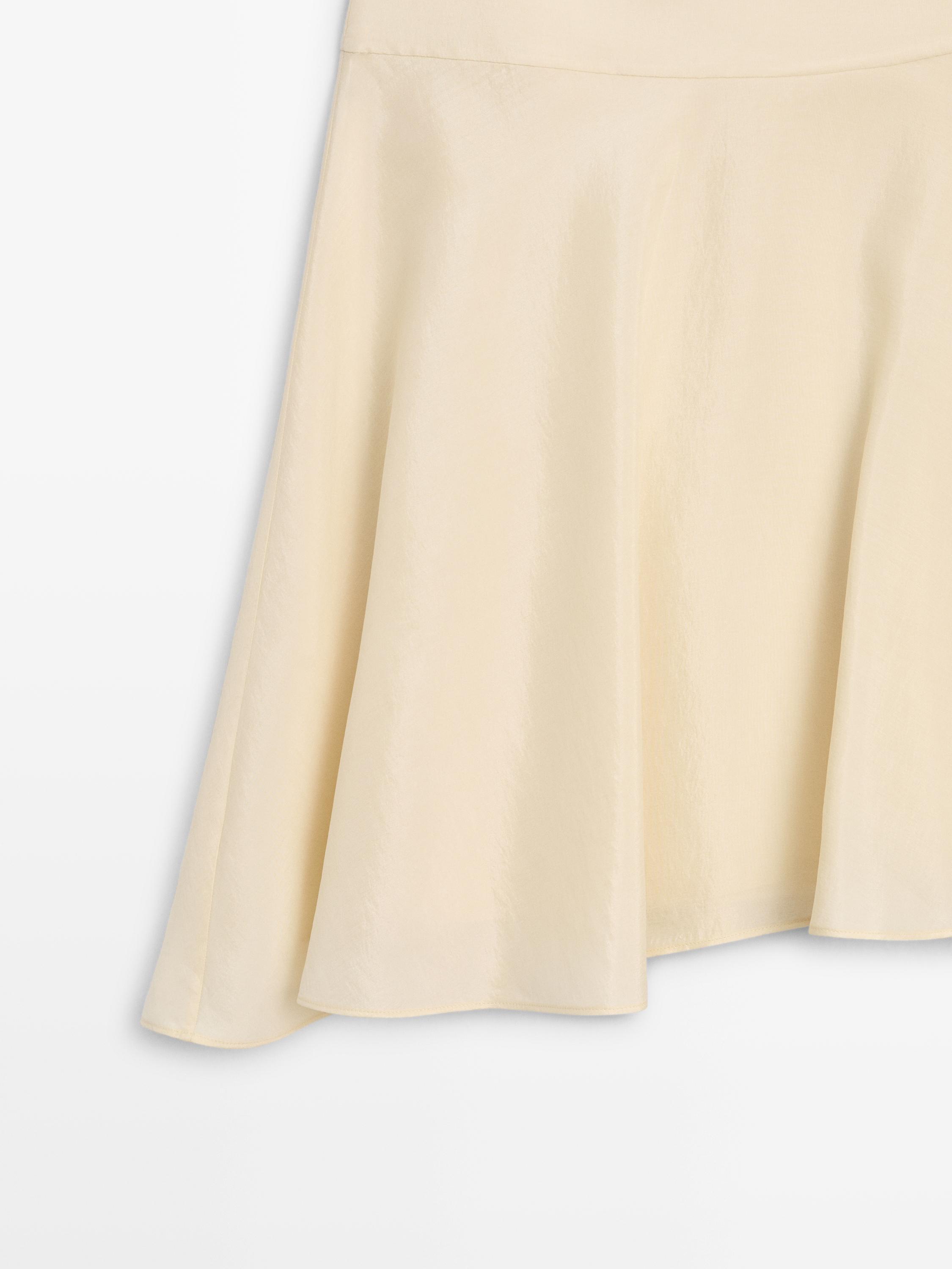 Flowing asymmetric midi skirt