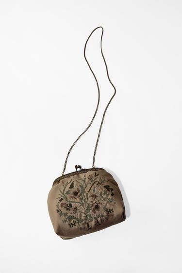 FLORAL EMBROIDERED BAG - Sand by Zara