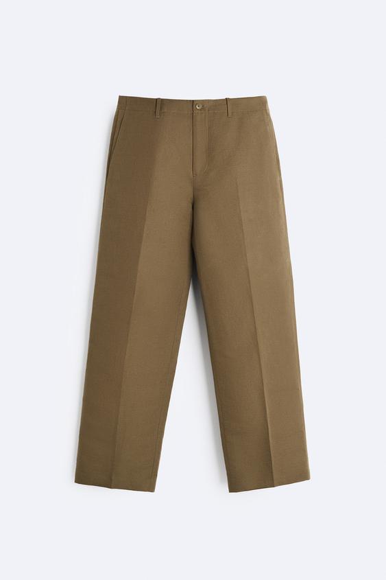 PANTALÓN LINO CROP  Zara Home Estados Unidos de América