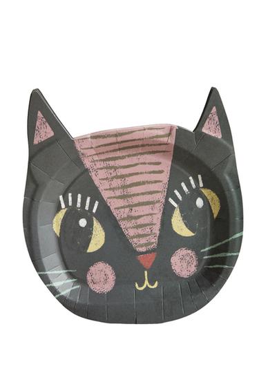 HALLOWEEN CAT KIDS' PAPER PLATE PACK (PACK OF 12) - Multicoloured by Zara