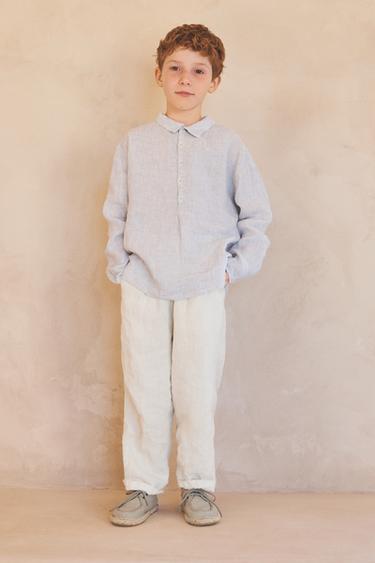 6-10 ANS/ CHEMISE RAYURES 100% LIN ÉDITION LIMITÉE - rayures de Zara - Image 5