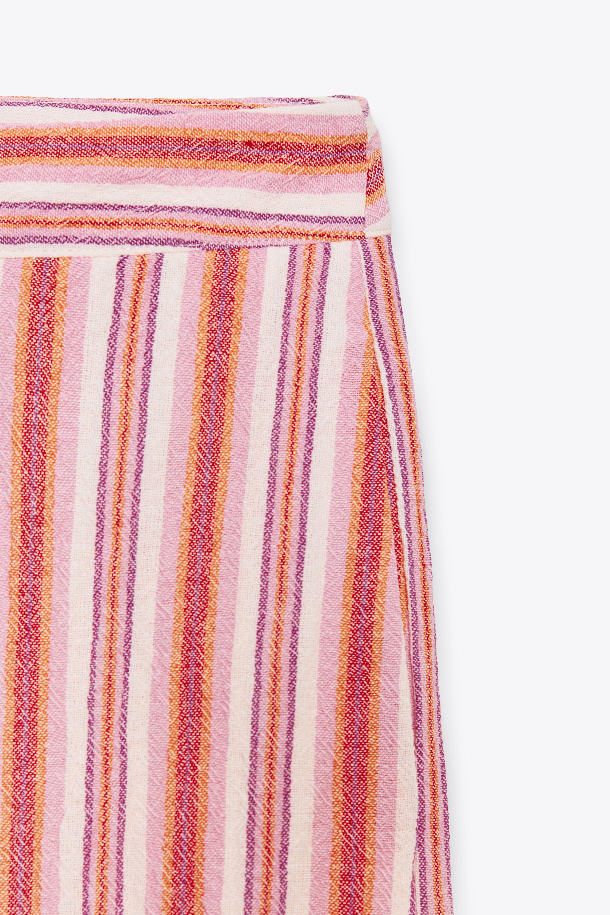 ラスティックストライプ柄ワイドパンツ - マルチカラ― | ZARA