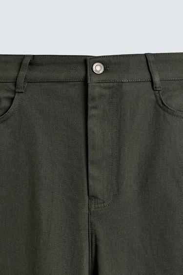 BARREL FIT TROUSERS - ecru/khaki by Zara - Image 7