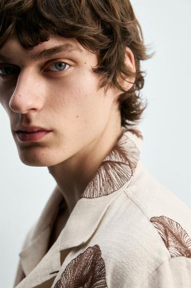 FLORAL EMBROIDERY SHIRT - Ecru by Zara - Image 5