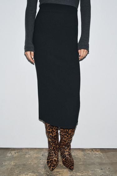 JUPE TUBE OUVERTURE ZW COLLECTION - Noir de Zara