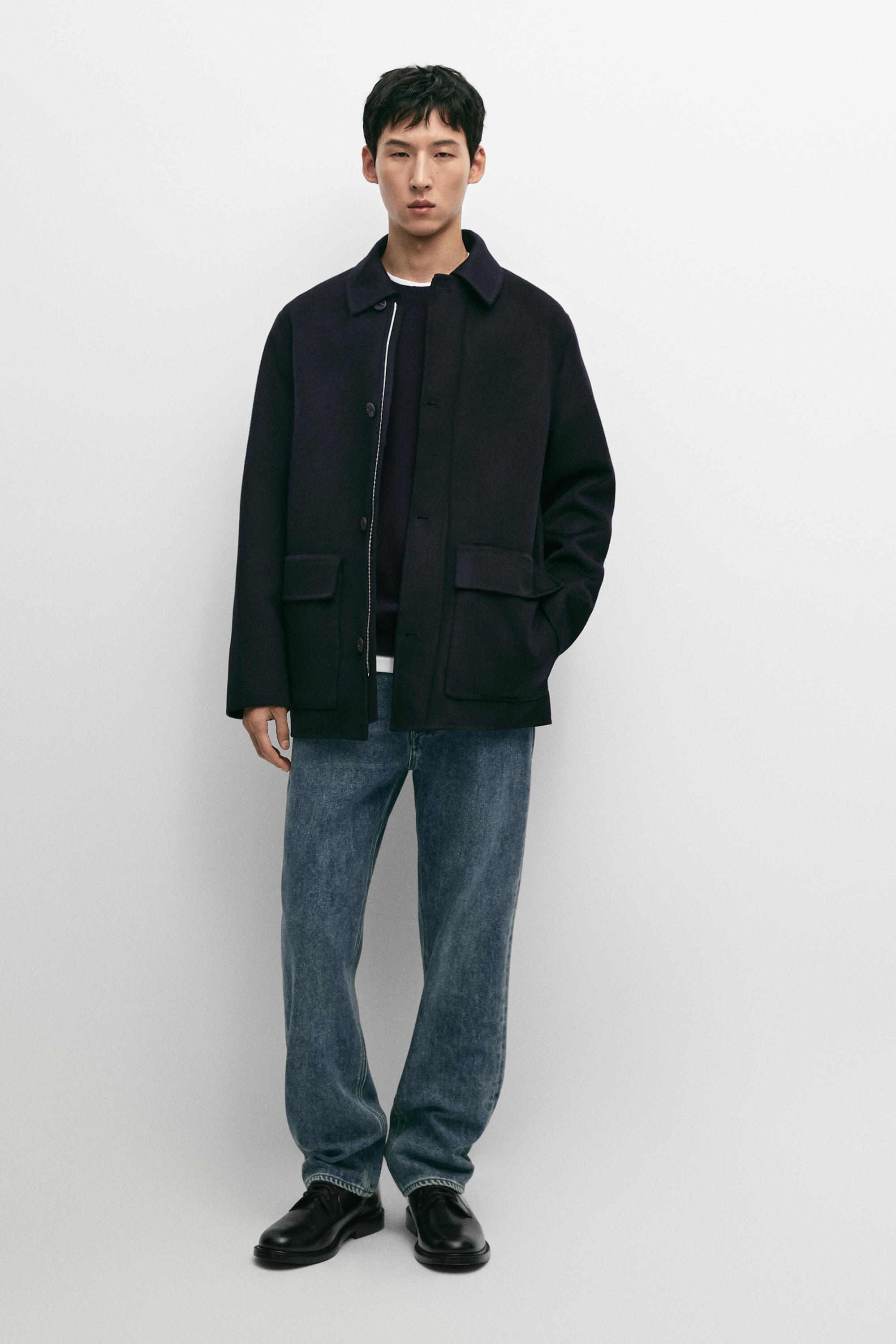 Double wool short coat - Deep blue | ZARA United States