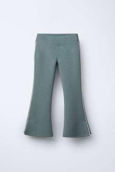 MODAL BELL BOTTOM LEGGINGS - Green by Zara - Image 0