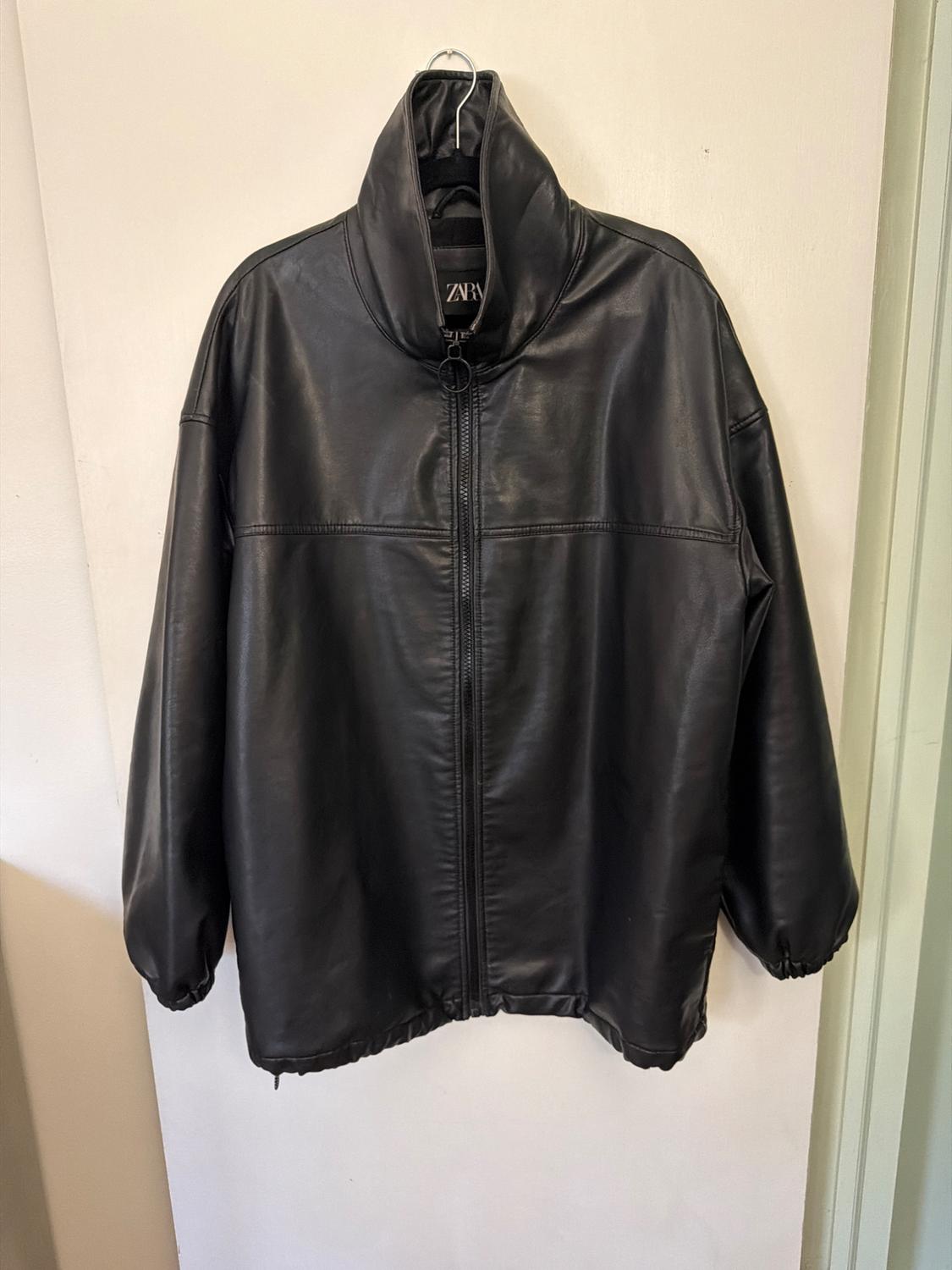 BLACK LEATHER JACKET RELAXED FIT - Image 6