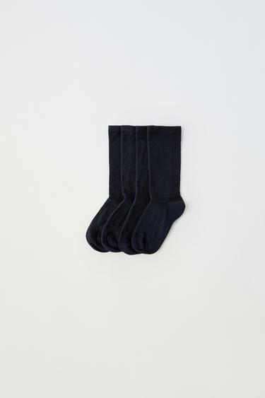 PACK OF FOUR LONG SOCKS - Navy blue by Zara