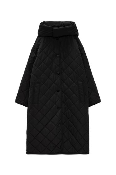 WATER-REPELLENT LONG QUILTED COAT