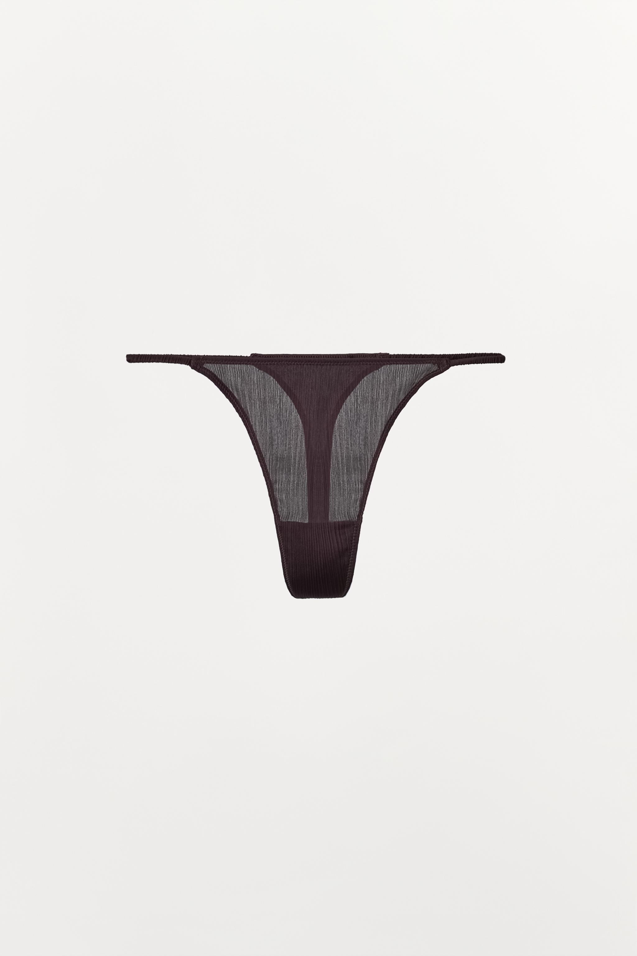 TEXTURED THONG — Chocolate