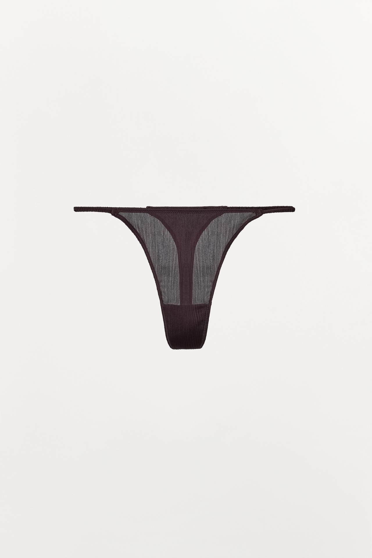 TEXTURED THONG — Chocolate