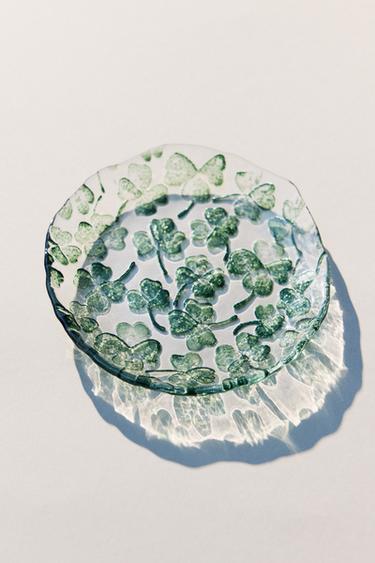 Zara CLOVER SIDE PLATE - Green