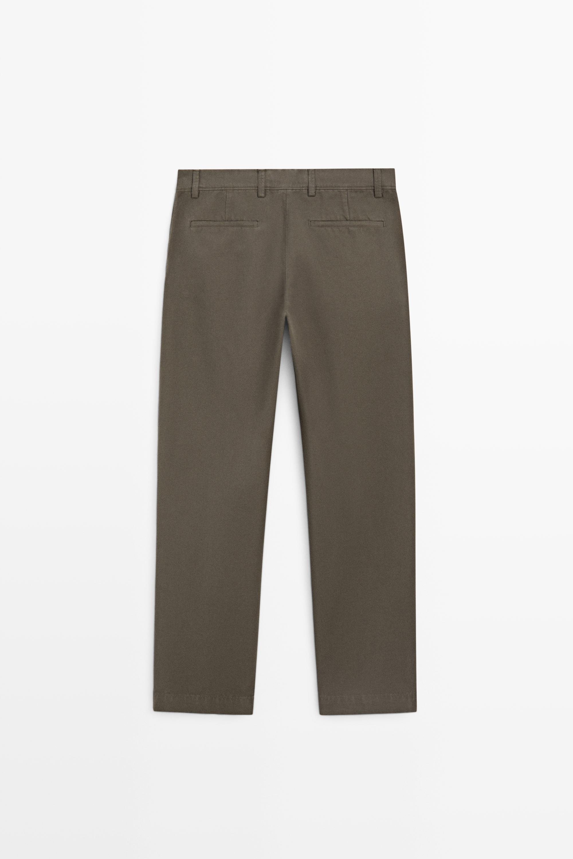 Tapered fit cotton pants