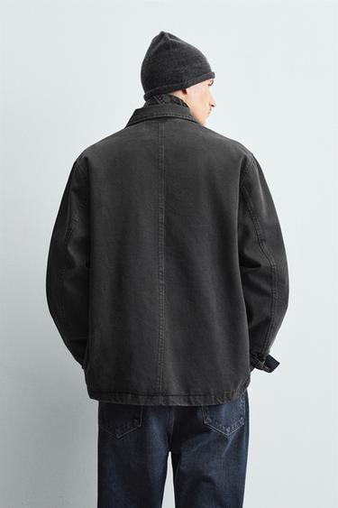 VESTE RELAXED FIT À POCHES - Charbon de Zara - Image 2