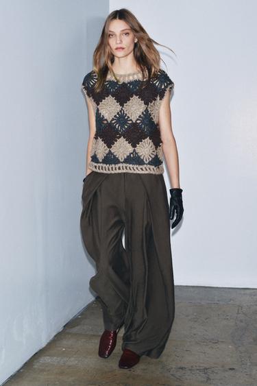 Zara CROCHET KNIT JUMPER VEST - only one