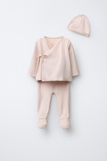 ENSEMBLE LAYETTE ET SA PETITE BOURSE - rose poudré de Zara