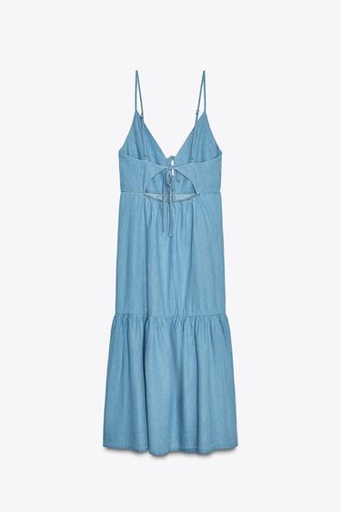ROBE MIDI LACETS - Bleu clair de Zara - Image 7