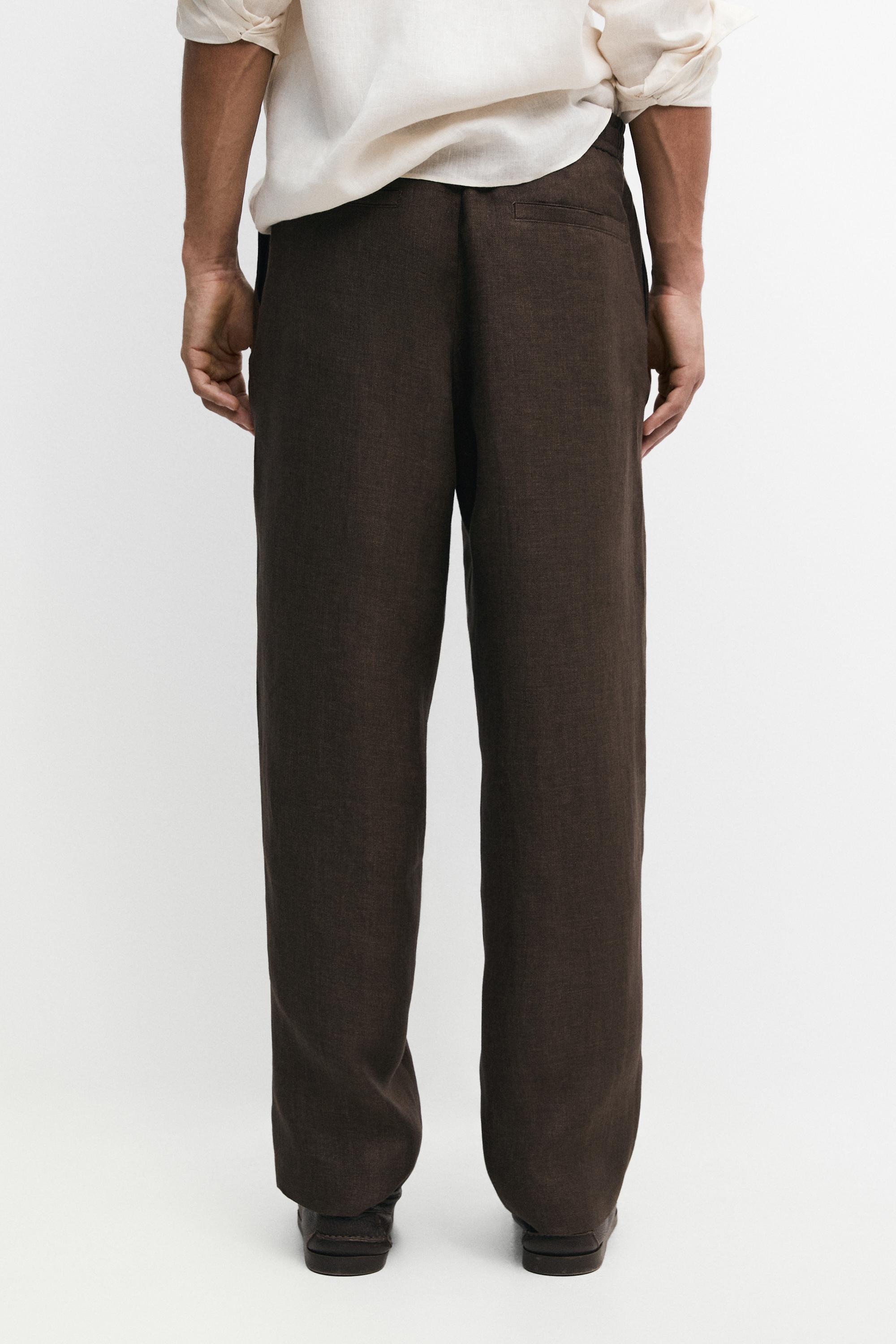 Faded total look linen trousers