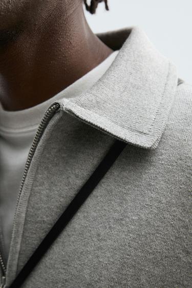 KNIT QUARTER-ZIP POLO SHIRT - Grey marl by Zara - Image 5