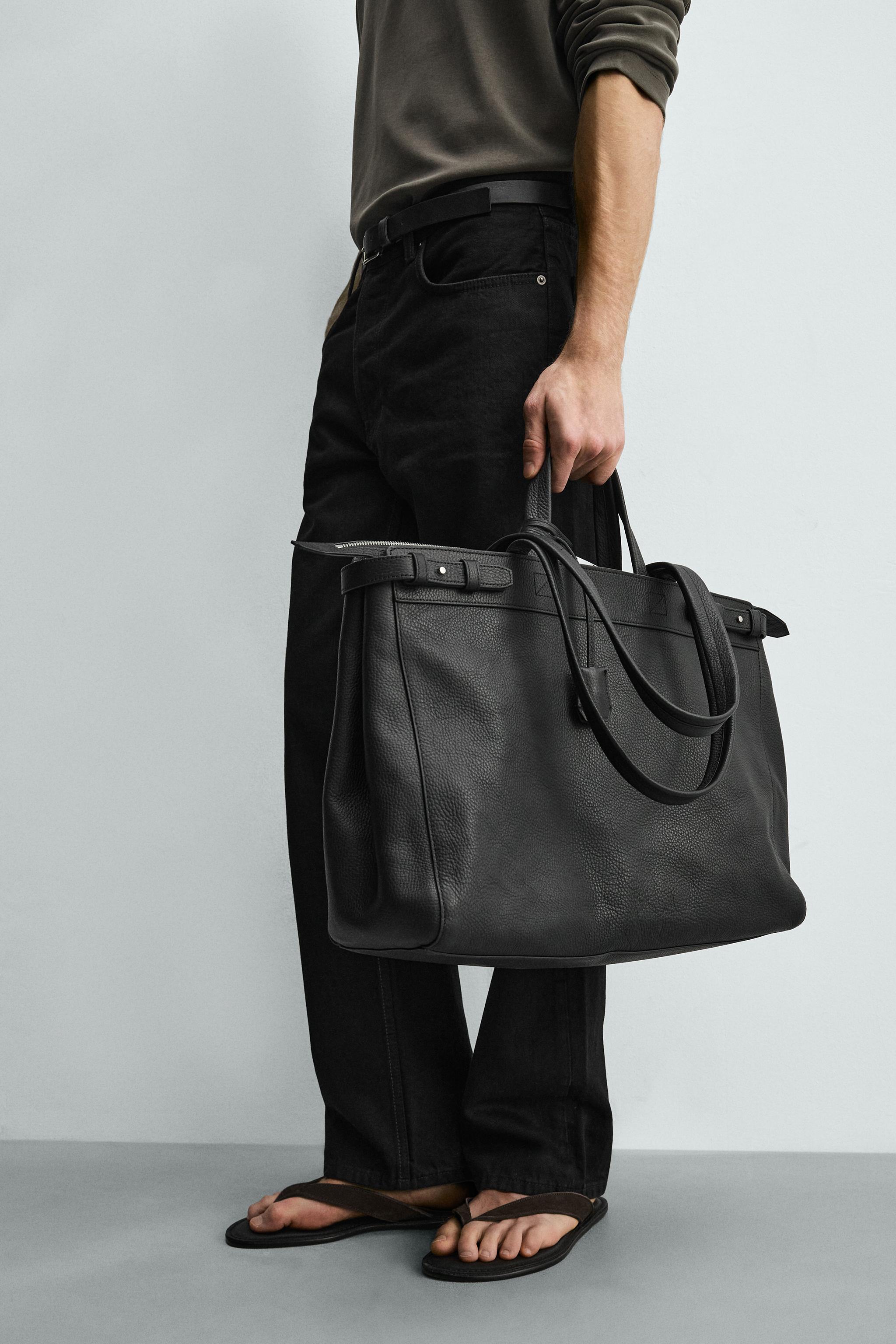 Мужские сумки Zara LEATHER SHOPPER — фото 2