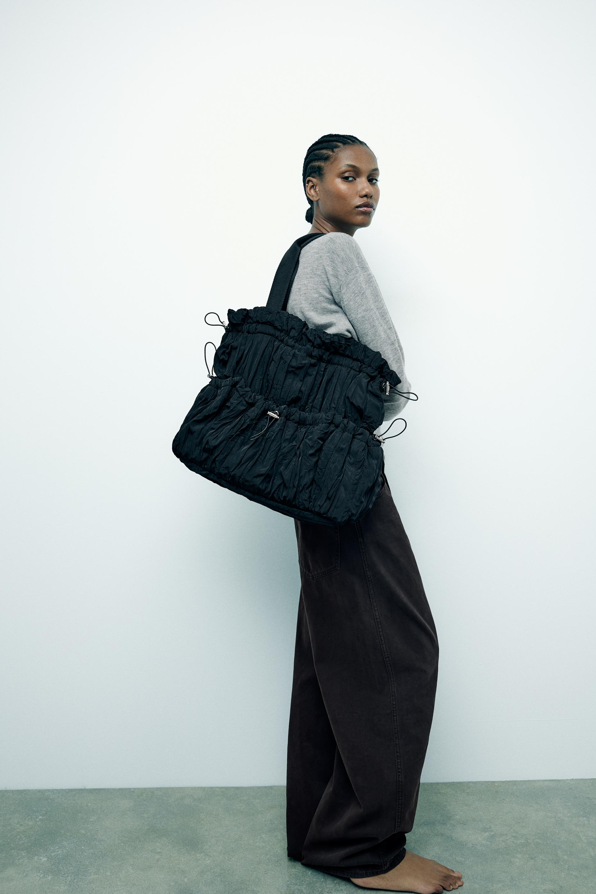 GATHERED SHOULDER BAG - Black | ZARA United Kingdom