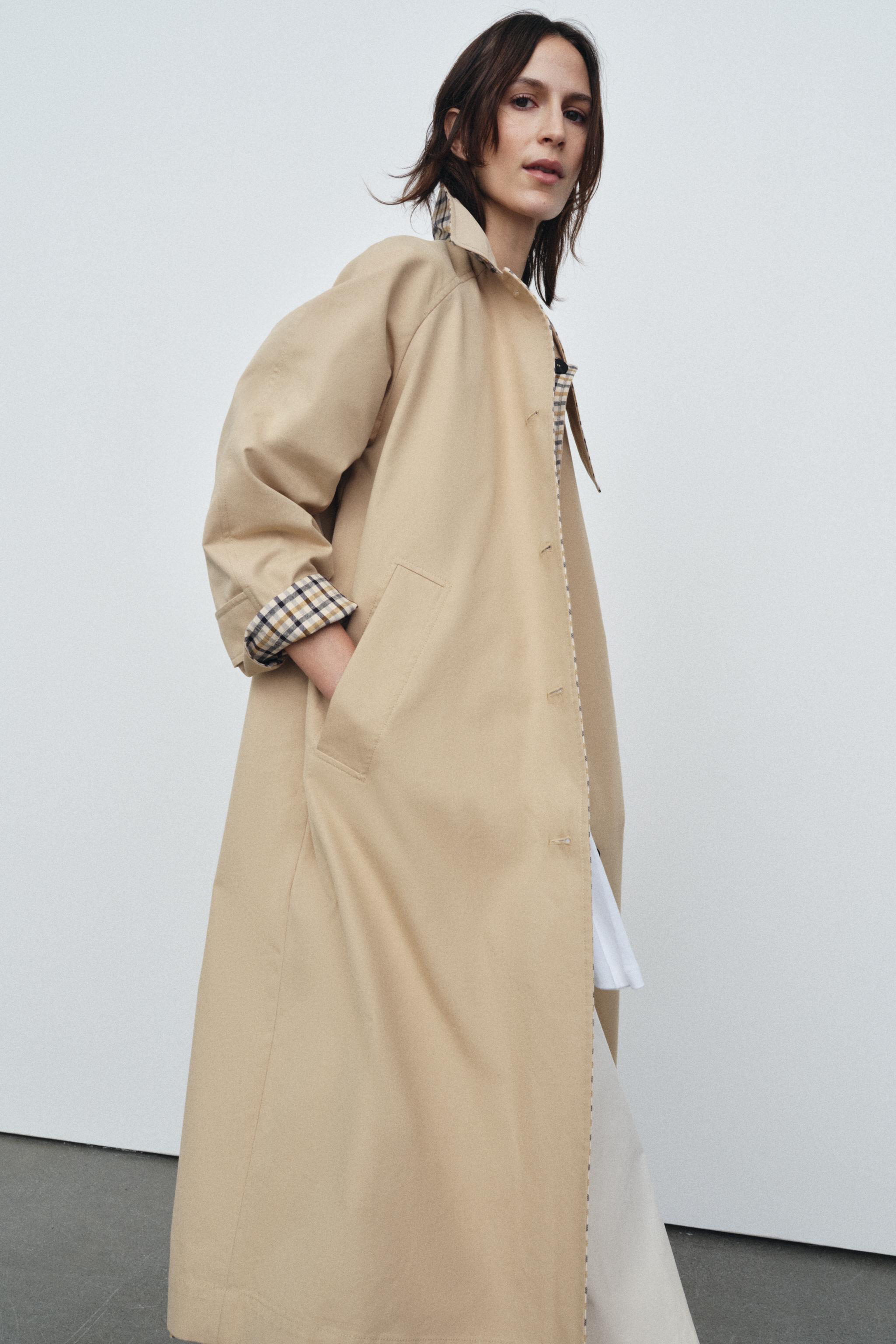 ÇİFT TARAFLI KARELİ TRENÇKOT ZW COLLECTION - Görsel 3