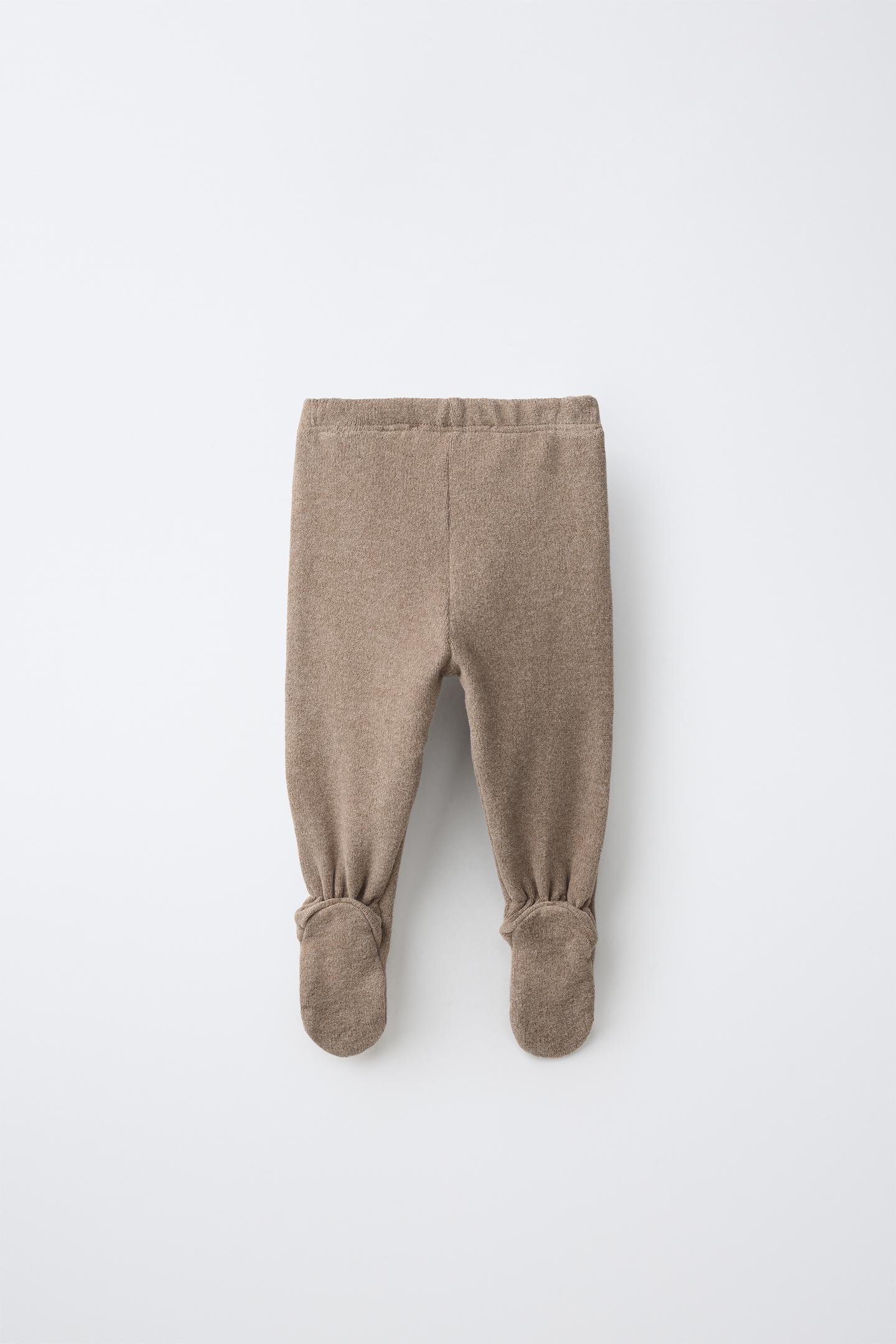 Детские леггинсы Zara Warm Footed, цвет: Коричневый — фото 2