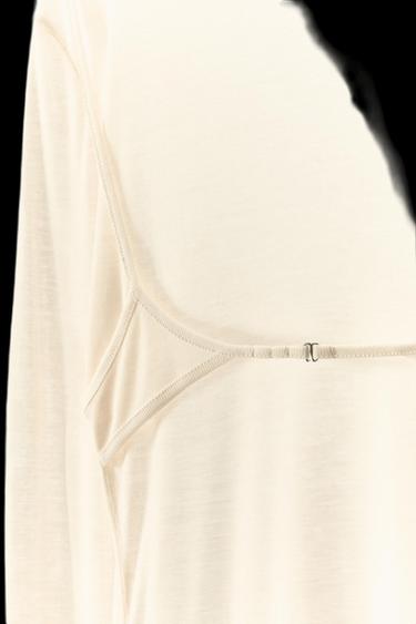 Zara LYOCELL BACK T-SHIRT - Oyster-white