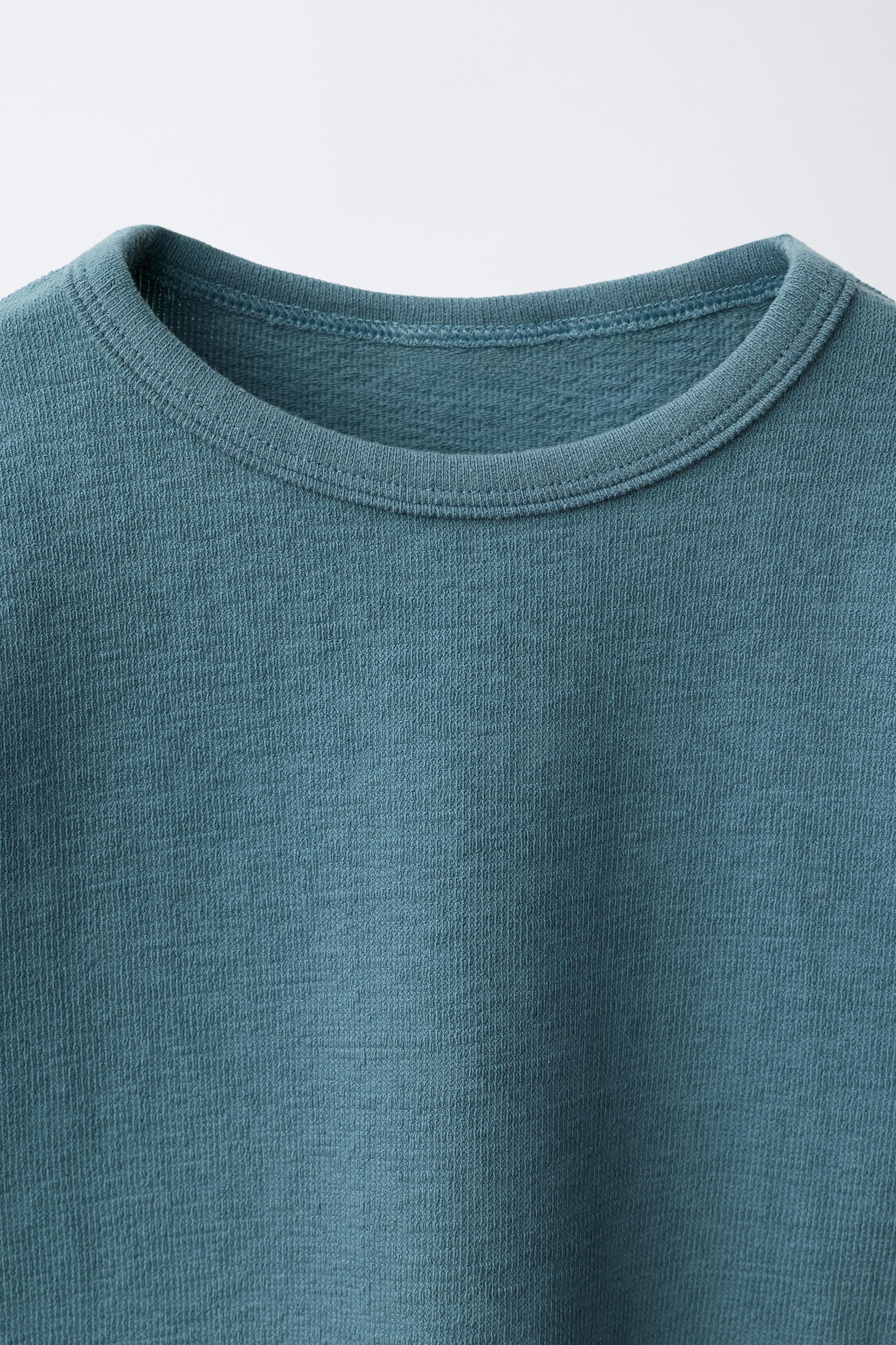 Детские футболки Zara PLAIN TEXTURE T-SHIRT — фото 3