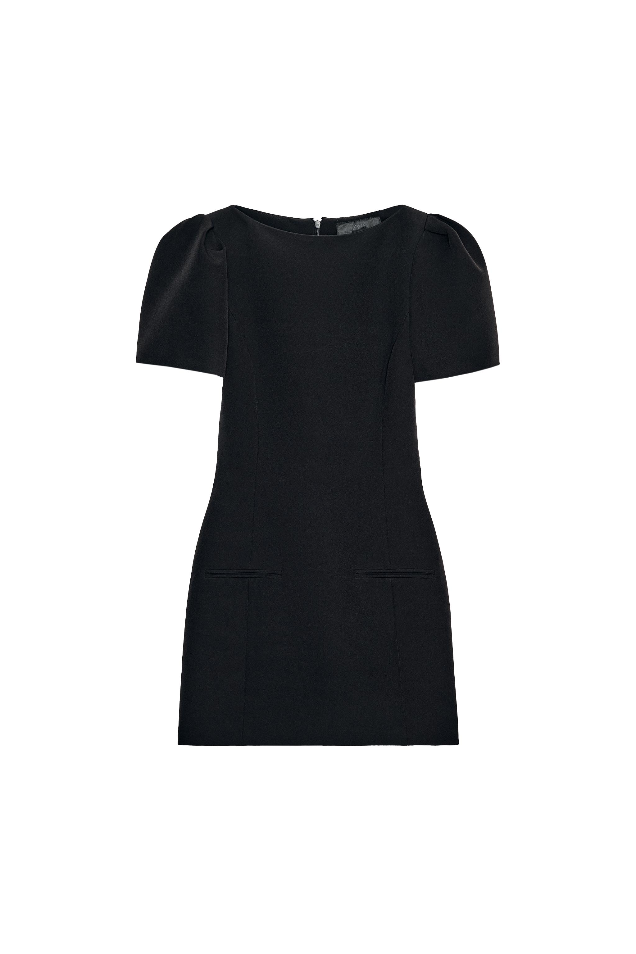 Zara - Short Dress With Pleats And Pockets - Black - M - Woman Zara - Short Dress With Pleats And Pockets - Black - M - Woman