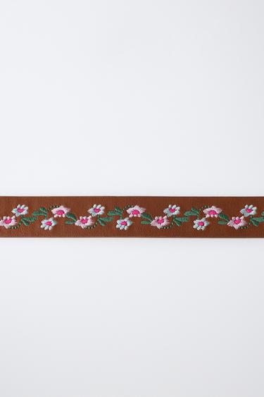 EMBROIDERED FLOWERS BELT - Brown by Zara - Image 2