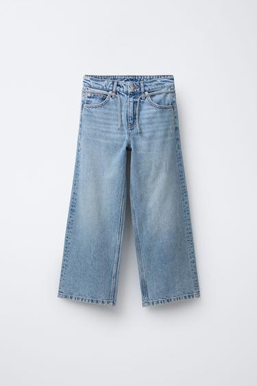 JEANS WIDE LEG CORDONES - Azul de Zara - Imagen 0
