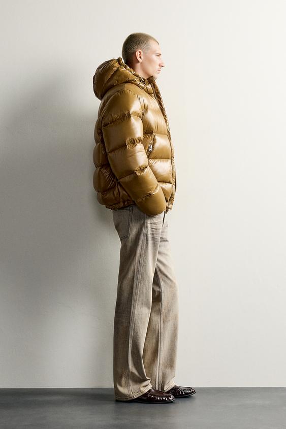 BLOUSON DÉPERLANT 80 % DUVET ET 20 % PLUMES - Moutarde de Zara - Image 3