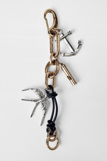 LLAVERO MULTIPOSICIÓN COMBINADO CHARMS KATE MOSS X ZARA - Oro / Plata de Zara